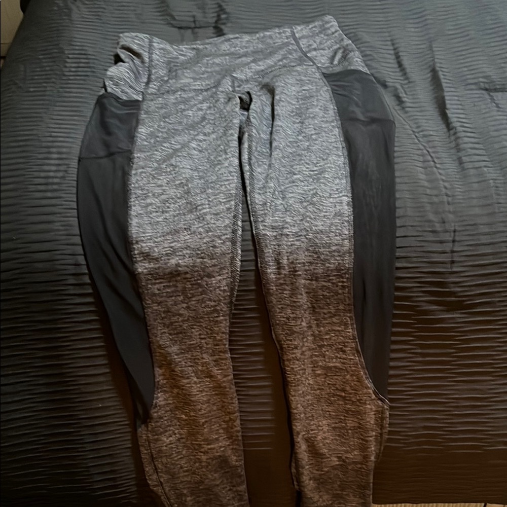 Gray and Black Athletic Leggings